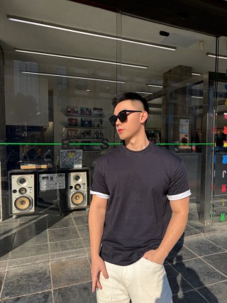 Stone Island White & Black Contrast Short-Sleeve T-Shirt view 4