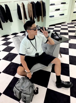Stone Island White & Black Contrast Short-Sleeve T-Shirt view 6