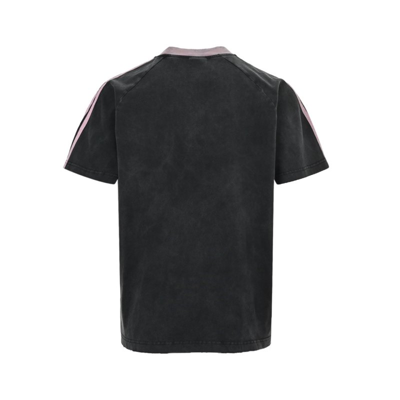 Balenciaga Black & Pink Striped Sleeve T-Shirt view