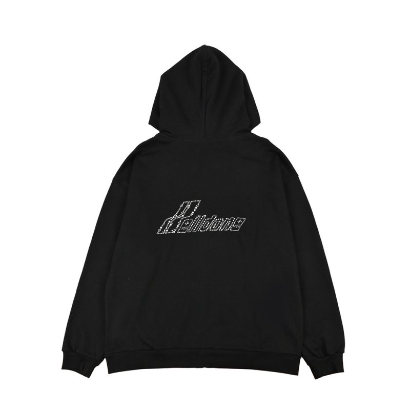 Black Velvet Oversized Jacket with Rhinestone Back Print view