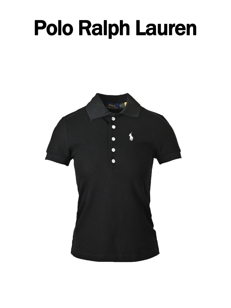 Ralph Lauren Women's Black Short Sleeve Polo Shirt view