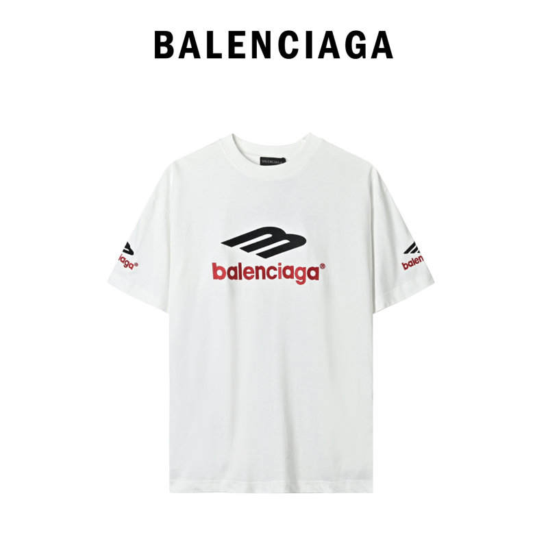 Balenciaga Logo Cream Short Sleeve T-Shirt view