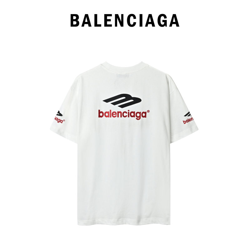 Balenciaga Logo Cream Short Sleeve T-Shirt view