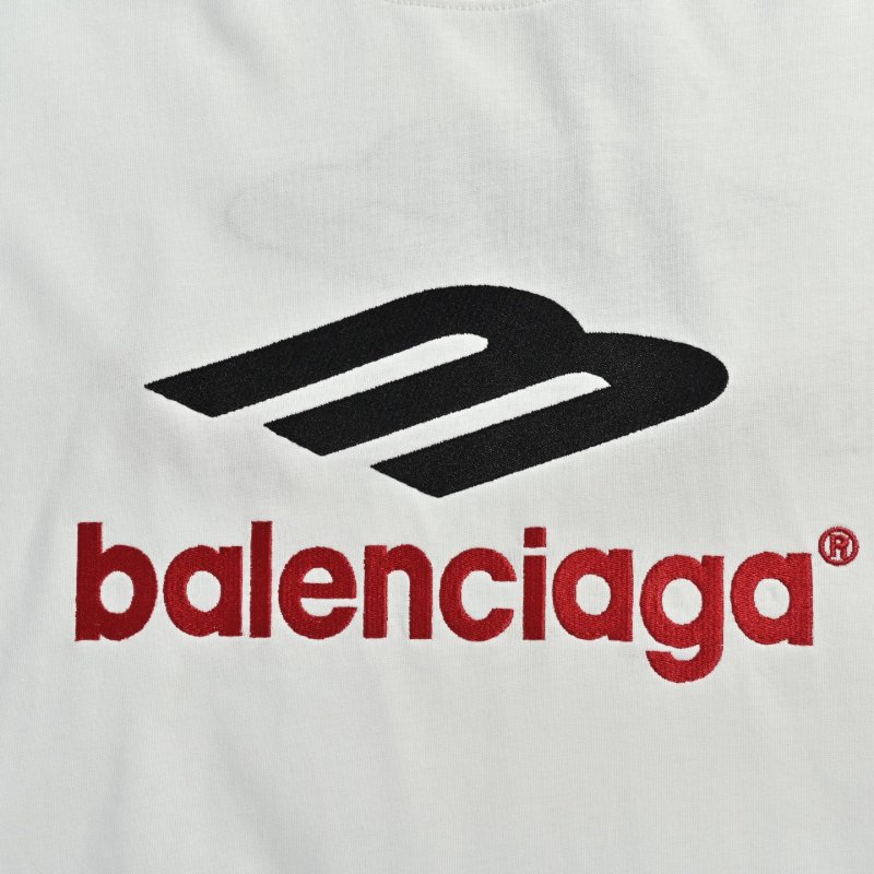 Balenciaga Logo Cream Short Sleeve T-Shirt view