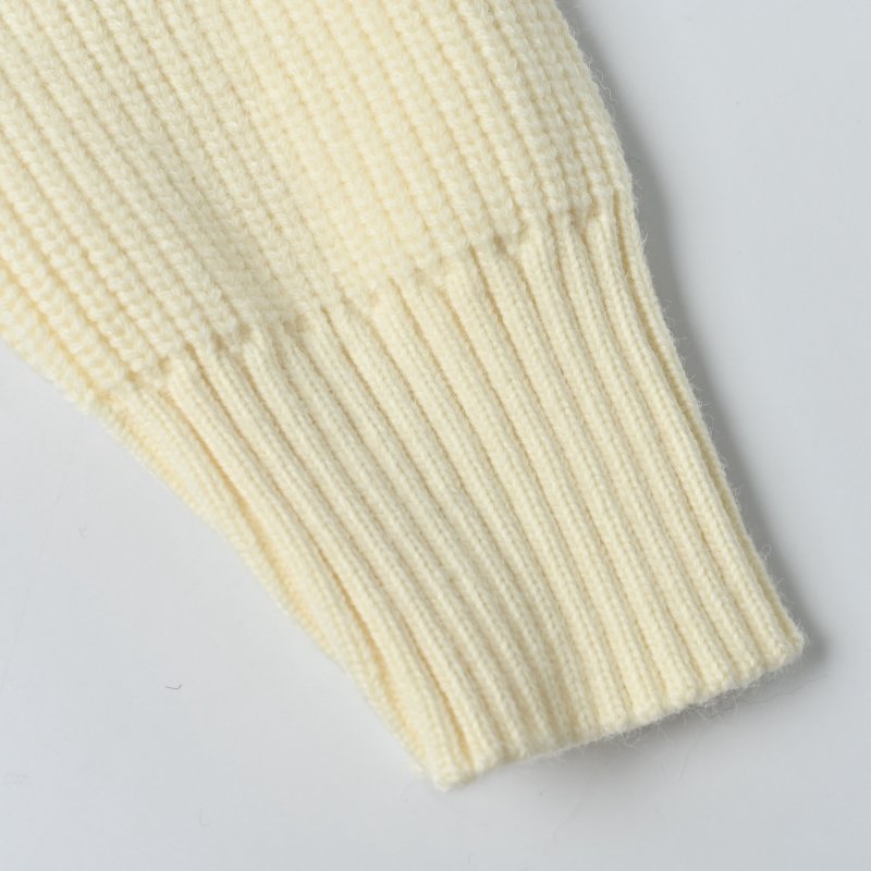 Cream Puffer Down Jacket with Stripe Sleeves view