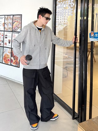Grey Zip-Up Oversized Jacket view 4