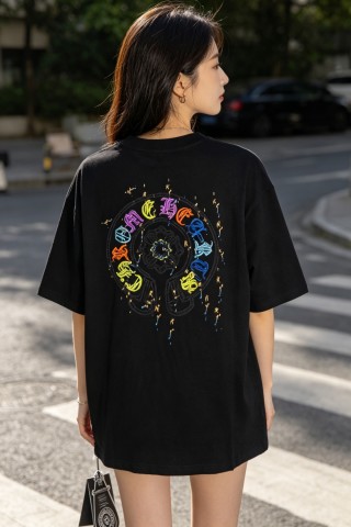 Zodiac Neon Graphic Black T-Shirt