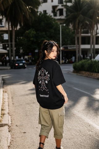 Zodiac Neon Graphic Black T-Shirt view 5