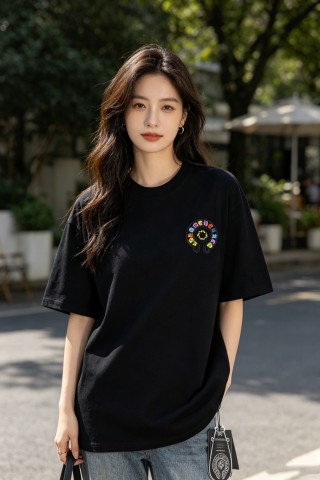 Zodiac Neon Graphic Black T-Shirt view 6