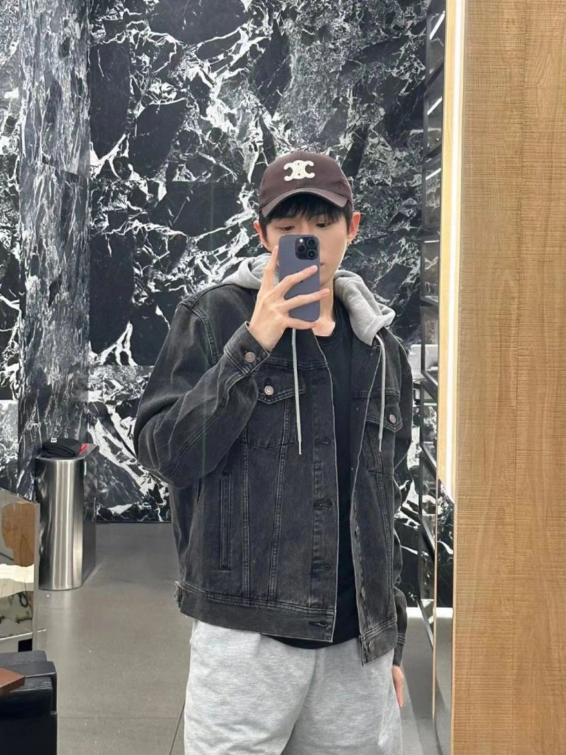 Black Denim Jacket - Classic Button-Up Style view