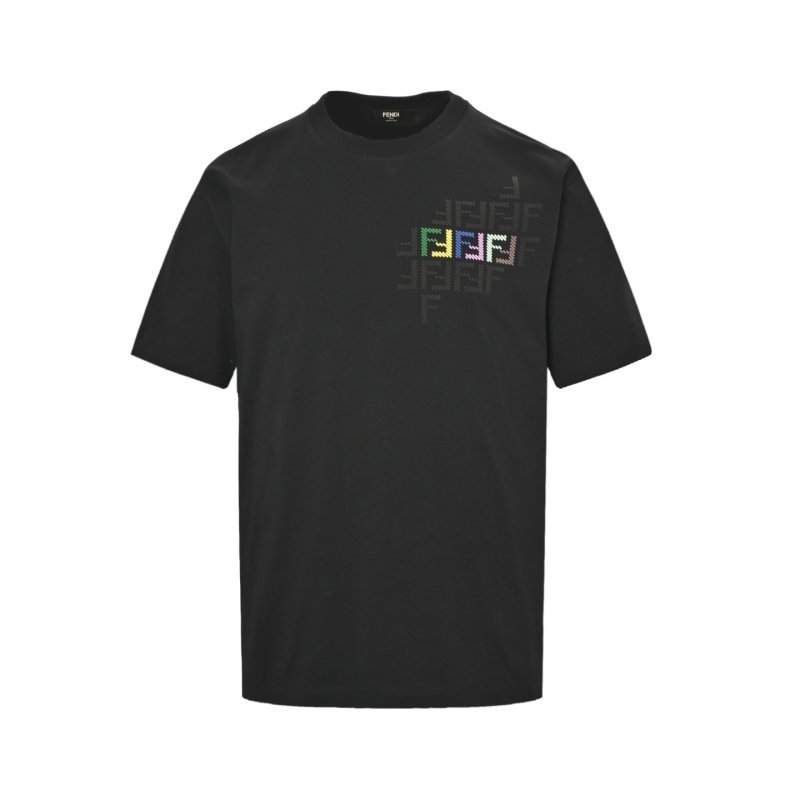 Fendi Black Short Sleeve T-Shirt with FF Monogram view