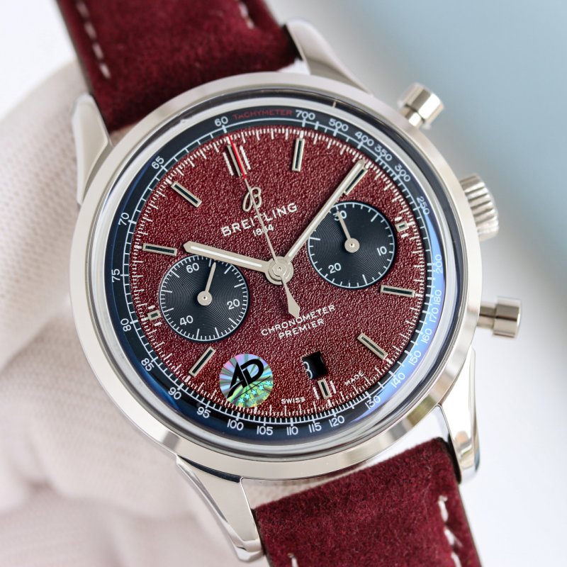 Breitling Navitimer 42mm Chronograph Burgundy Dial view