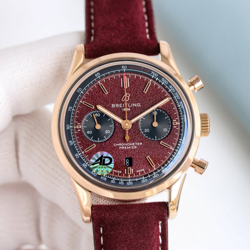 Breitling Navitimer 42mm Chronograph Burgundy Dial view
