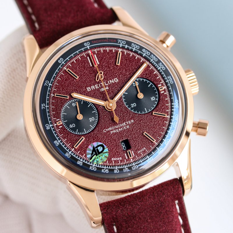 Breitling Navitimer 42mm Chronograph Burgundy Dial view