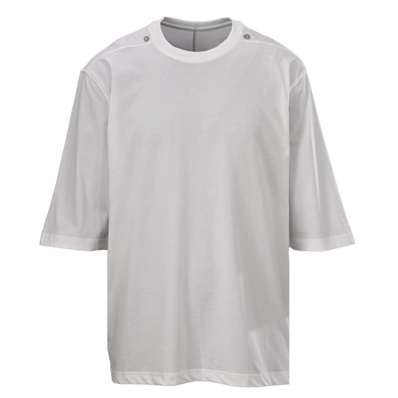 Rick Owens RO Metal Snap Oversized T-Shirt White