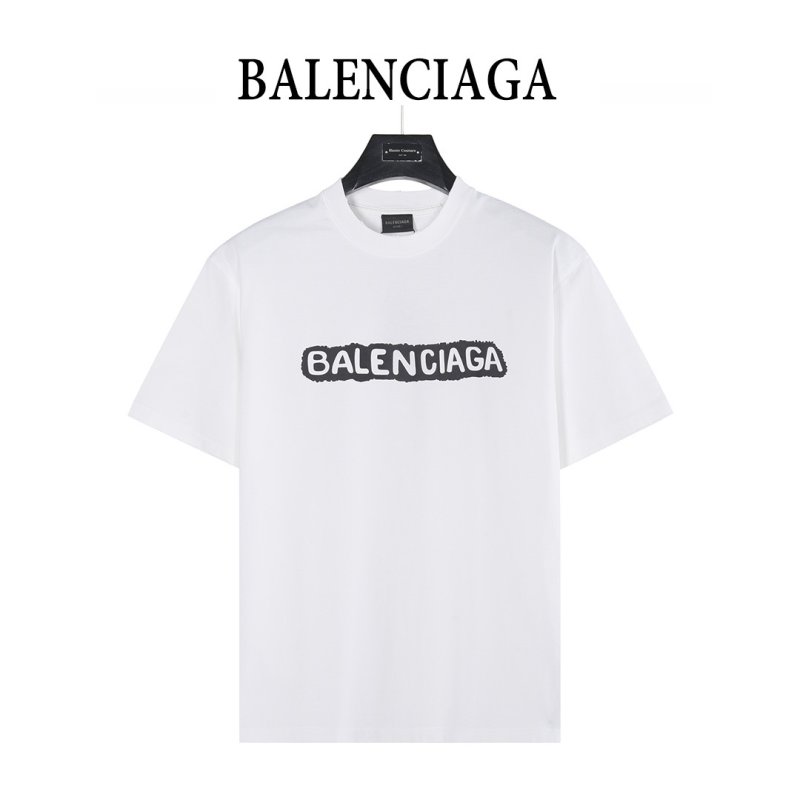 Balenciaga White Logo Short Sleeve T-Shirt view