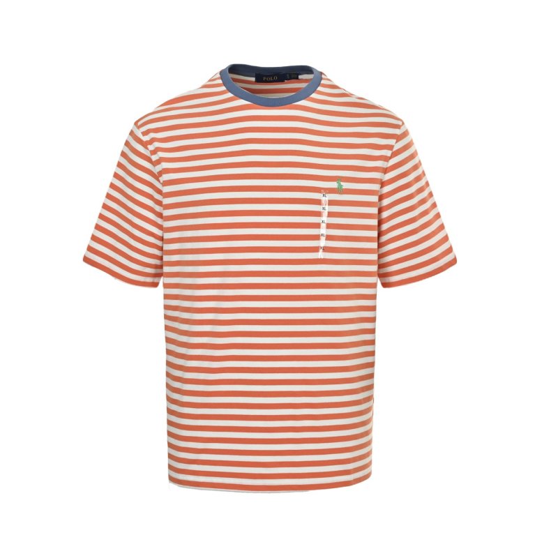 Orange & White Striped Short Sleeve T-Shirt view
