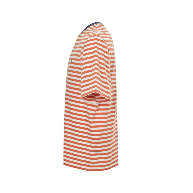 Orange & White Striped Short Sleeve T-Shirt view