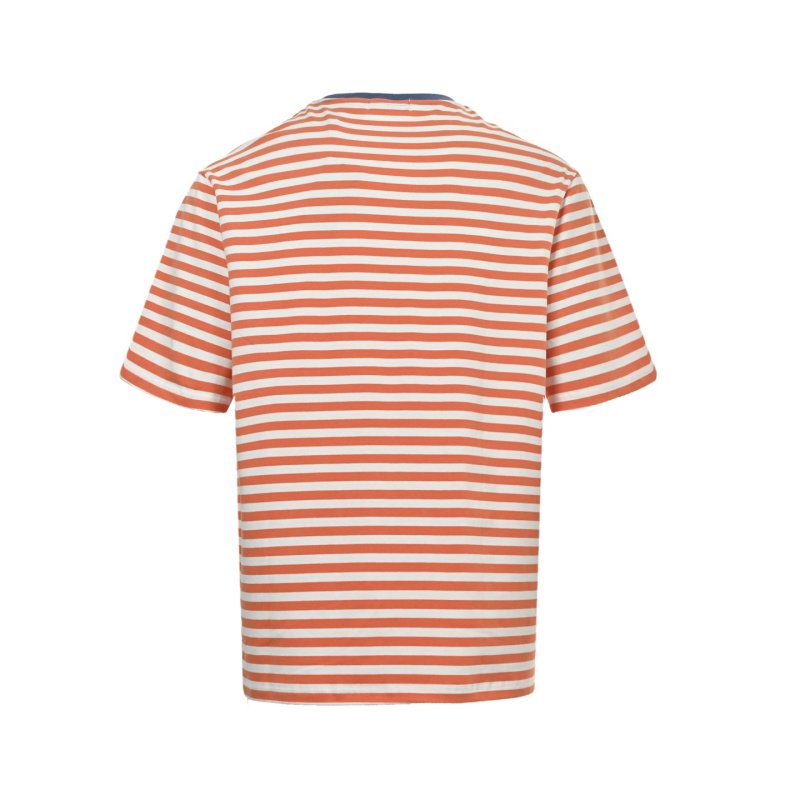 Orange & White Striped Short Sleeve T-Shirt view