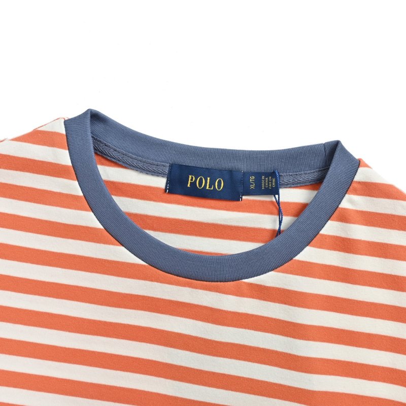 Orange & White Striped Short Sleeve T-Shirt view