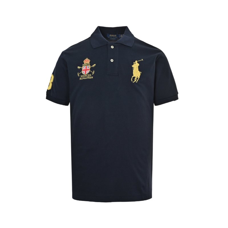 Polo Ralph Lauren Navy Gold Pony Embroidered Polo Shirt view