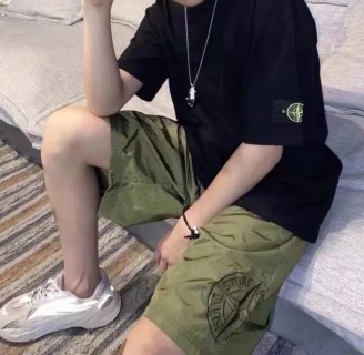 Stone Island Olive Green Cargo Shorts view 3