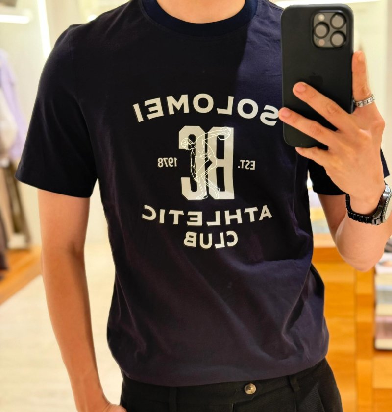 Navy Athletic Graphic Short Sleeve T-Shirt