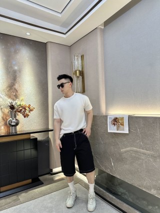 Prada Black Cargo Shorts with Contrast Stitching view 6