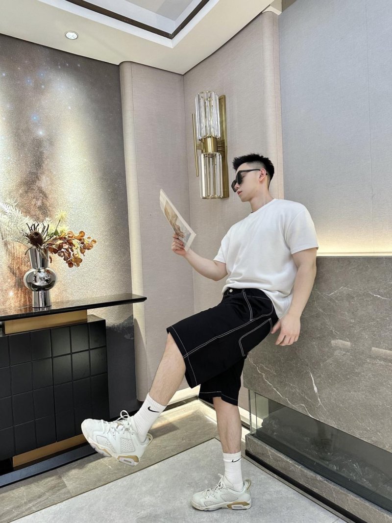 Prada Black Cargo Shorts with Contrast Stitching view