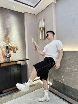 Prada Black Cargo Shorts with Contrast Stitching view 7
