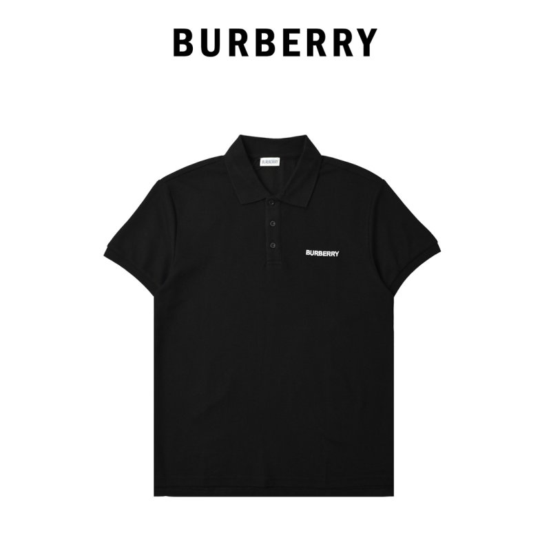 Burberry Black Polo Shirt with Embroidered Logo view