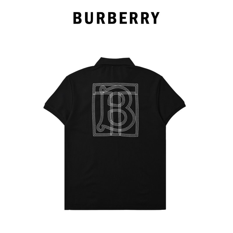 Burberry Black Polo Shirt with Embroidered Logo view