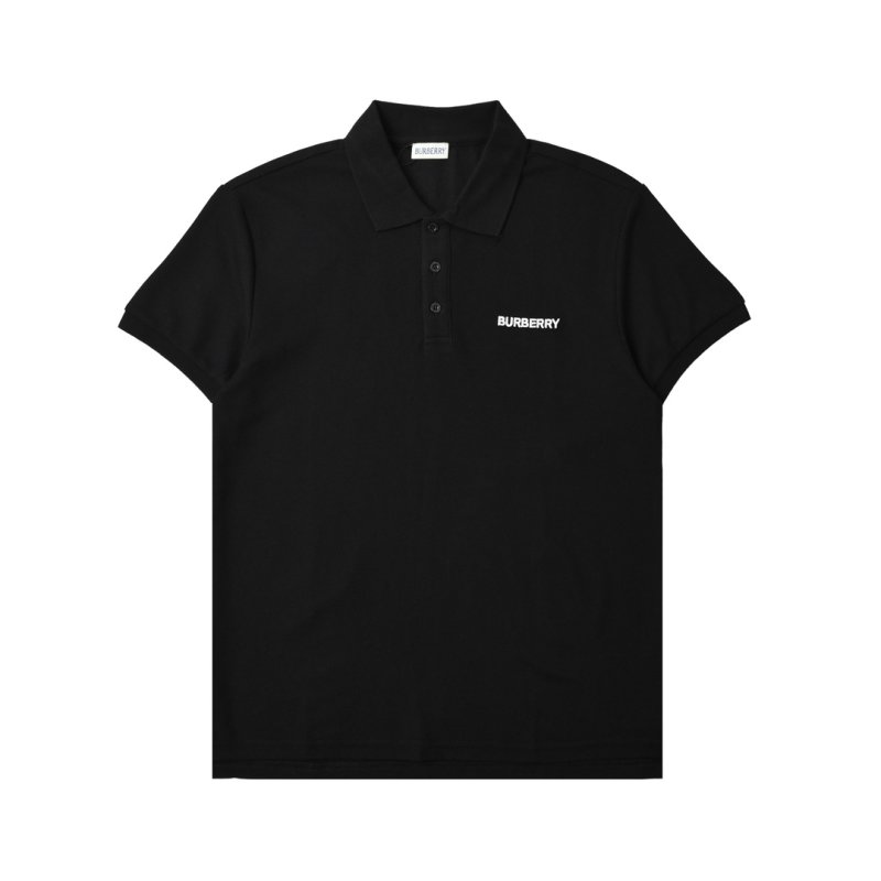 Burberry Black Polo Shirt with Embroidered Logo view
