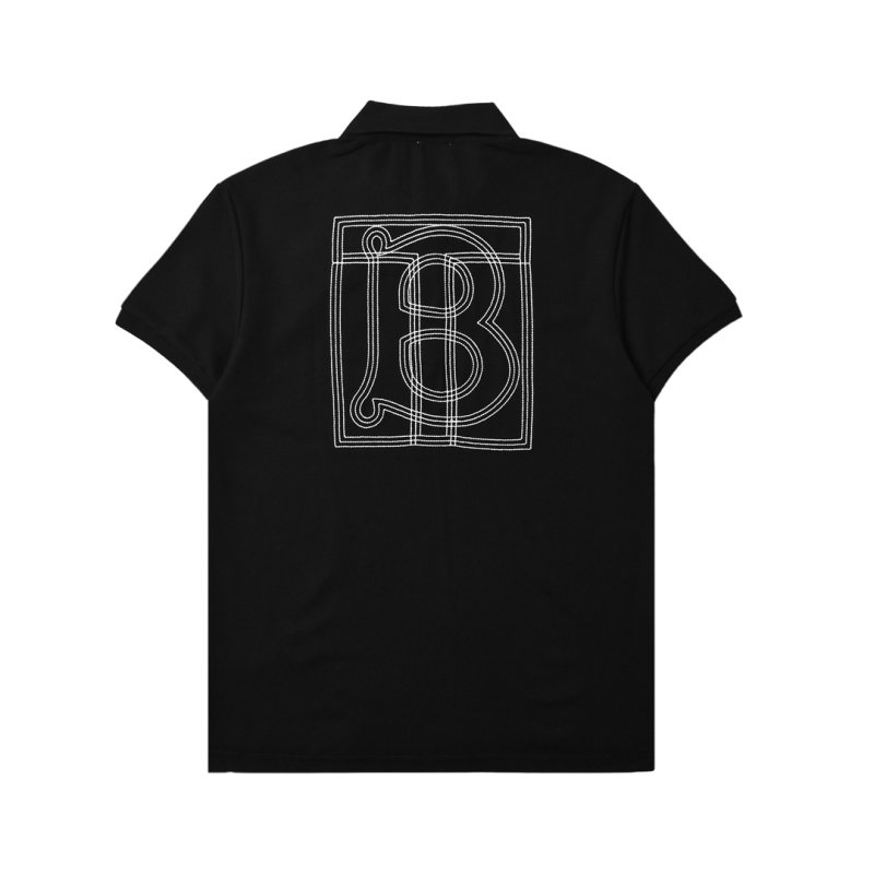 Burberry Black Polo Shirt with Embroidered Logo view