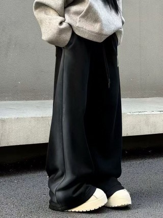 Essentials Fear of God Inspired Black Baggy Pants with '11' Embroidery view 2
