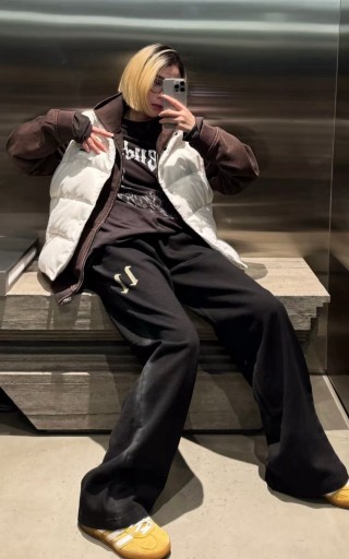 Essentials Fear of God Inspired Black Baggy Pants with '11' Embroidery view 6