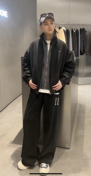 Essentials Fear of God Inspired Black Baggy Pants with '11' Embroidery view 8
