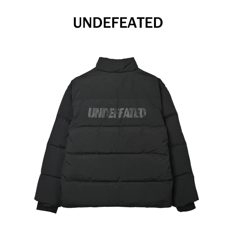 Black Puffer Down Jacket with Embroidered Logo view
