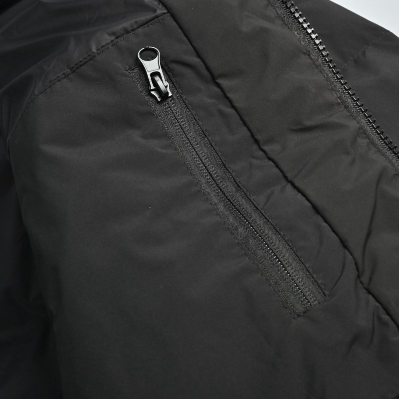 Black Puffer Down Jacket with Embroidered Logo view