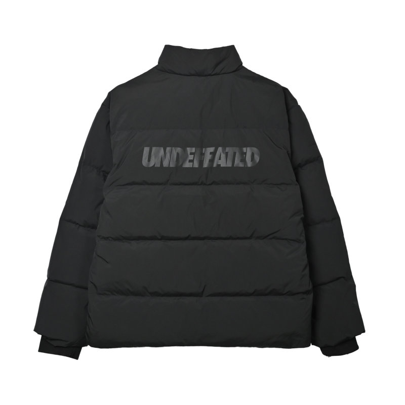 Black Puffer Down Jacket with Embroidered Logo view