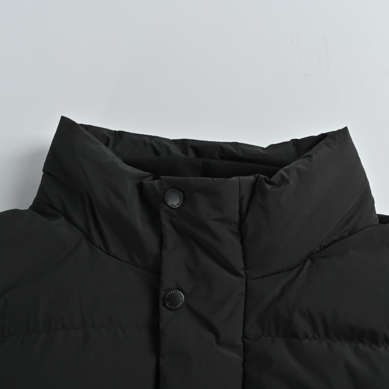 Black Puffer Down Jacket with Embroidered Logo view