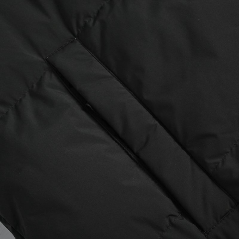 Black Puffer Down Jacket with Embroidered Logo view
