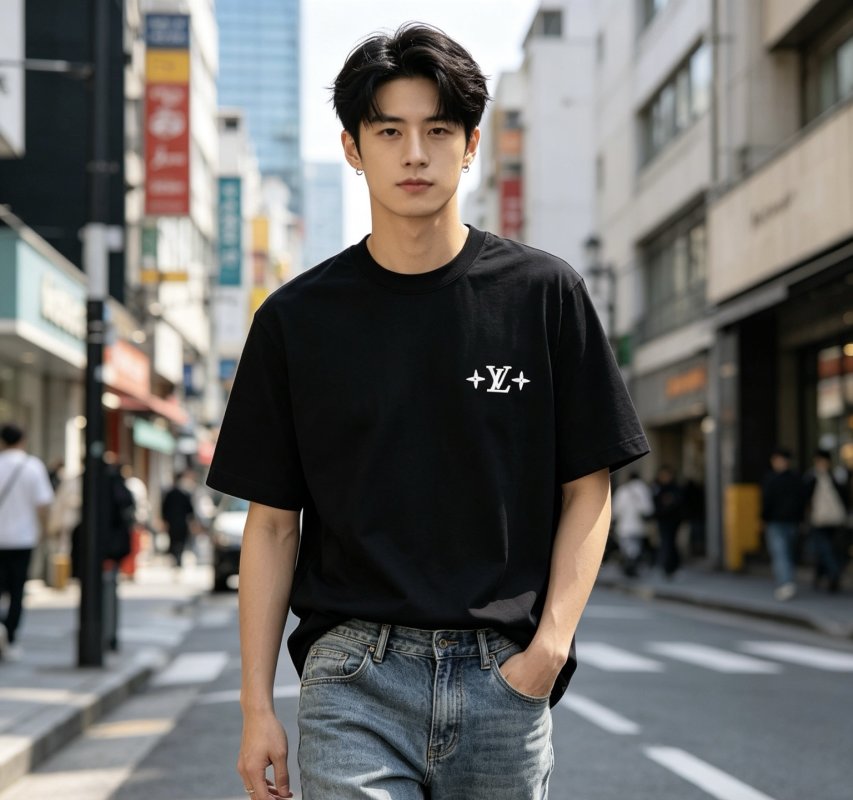 Louis Vuitton LV Monogram Black T-Shirt