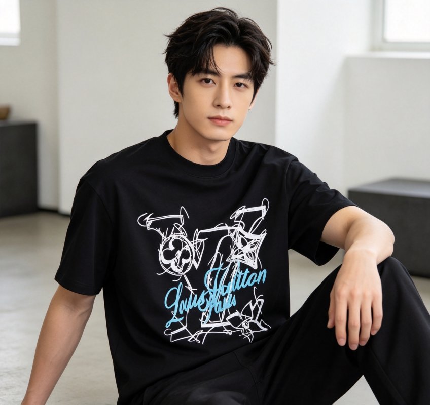 Black Graphic Print Short Sleeve T-Shirt