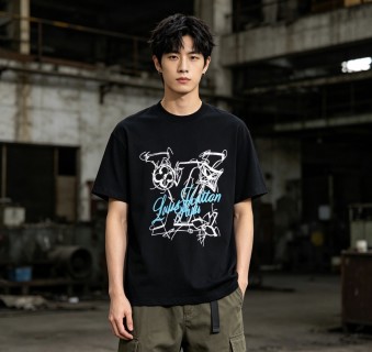 Black Graphic Print Short Sleeve T-Shirt view 3