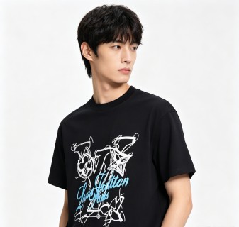 Black Graphic Print Short Sleeve T-Shirt view 6