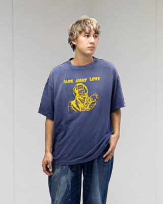 Navy Graphic Print Short Sleeve T-Shirt with Yellow Logo view 4