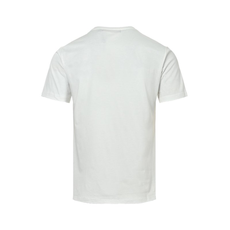 Cream Short Sleeve T-Shirt with Blue Monogram Pocket Print view
