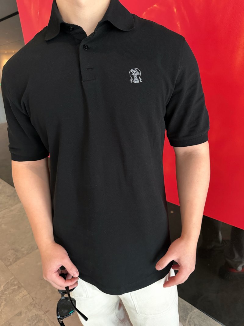 Essentials Black Short-Sleeve Polo Shirt