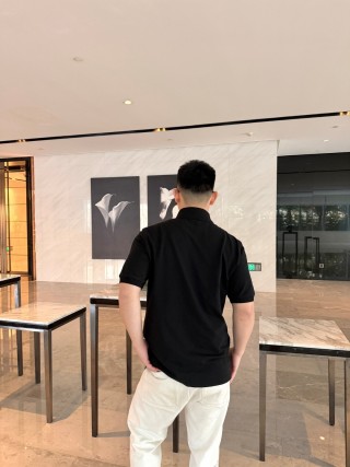 Essentials Black Short-Sleeve Polo Shirt view 4